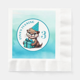 Serviette En Papier Fête d'anniversaire du garçon Otter thème personna