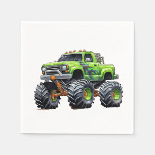 Serviette En Papier Fête d'anniversaire du Monster Truck Enfants Moder