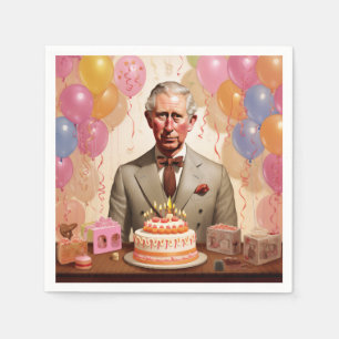 Serviette En Papier Fête d'anniversaire du roi Charles III