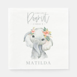 Serviette En Papier fête d'anniversaire d'un doux petit éléphant d'ara