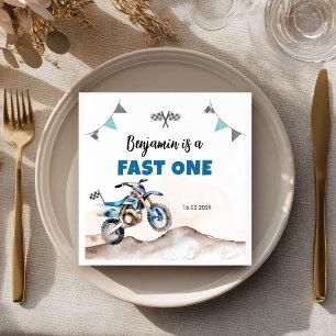 Serviette En Papier Fête d'anniversaire d'un garçon avec moto cross ra