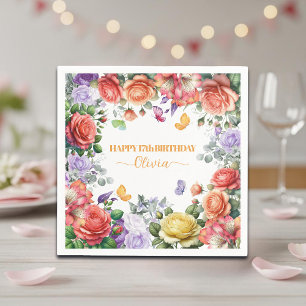 Serviette En Papier Fête d'anniversaire élégante et colorée pour 17 an