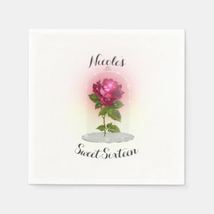 Serviette En Papier Fête d'anniversaire Enchanted Magical Red Rose