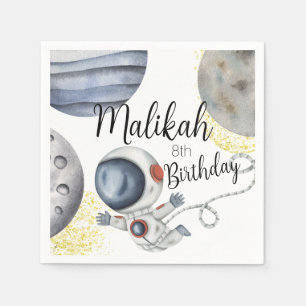Serviette En Papier Fête d'anniversaire Espace aquarelle pour garçon o