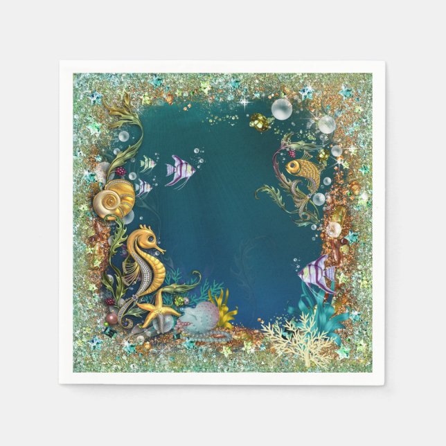 Serviette En Papier Fête d'anniversaire Fancy Under The Sea (Devant)