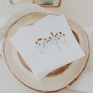Serviette En Papier Fête d'anniversaire Fleur sauvage colorée