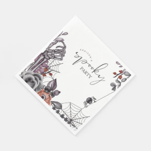 Serviette En Papier Fête d'anniversaire Florale et Effrayante d'Hallow