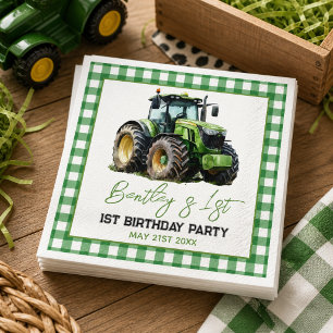 Serviette En Papier Fête d'anniversaire Fun Farm tracteur 1 an