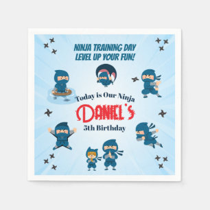 Serviette En Papier Fête d'anniversaire garçon Escouade Ninja Bleu Mig