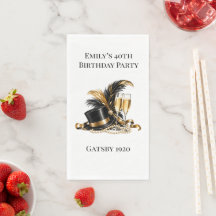 Fête d'anniversaire Gatsby 1920 noir et or
