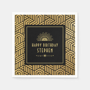 Serviette En Papier Fête d'anniversaire Gatsby Art déco années folles