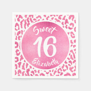 Serviette En Papier Fête d'anniversaire Girly Leopard