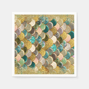 Serviette En Papier Fête d'anniversaire Glam Mermaid Scales