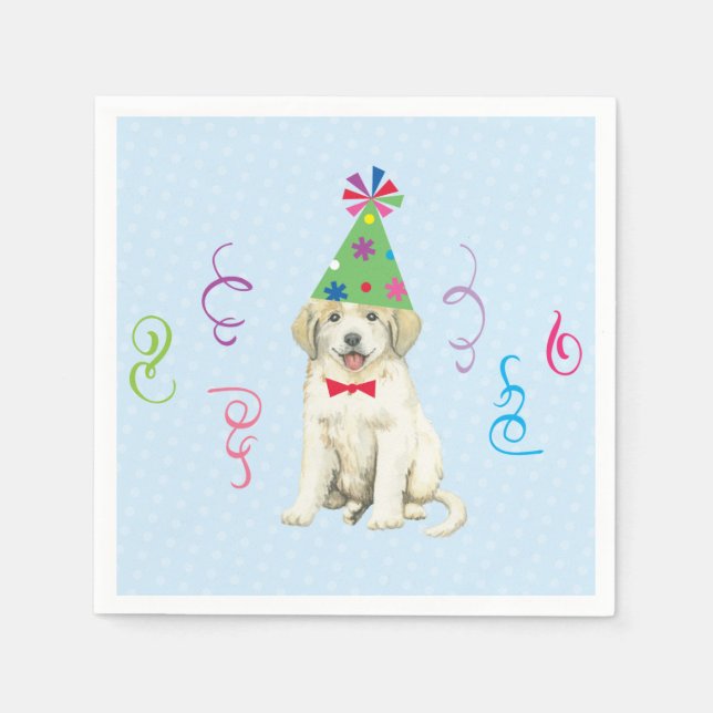 Serviette En Papier Fête d'anniversaire Great Pyrenees Napkins (Devant)