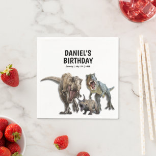 Serviette En Papier Fête d'anniversaire imprimable dinosaure, Fête Din