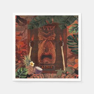 Serviette En Papier Fête d'anniversaire Luau Aloha Hawaïen Tiki Vintag