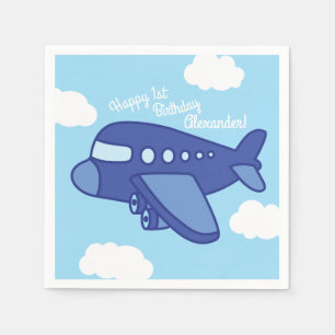 Serviette En Papier Fête d'anniversaire mignonne d'avions et de jets