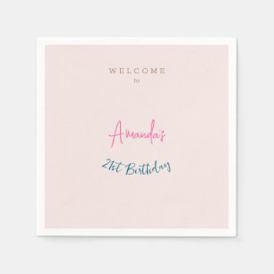 Serviette En Papier Fête d'anniversaire mignonne minimaliste moderne