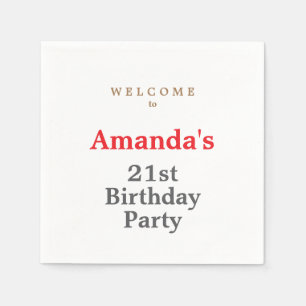 Serviette En Papier Fête d'anniversaire mignonne minimaliste moderne
