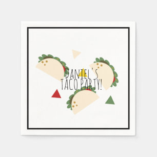 Serviette En Papier Fête d'anniversaire Minimaliste Taco Fiesta Baby S