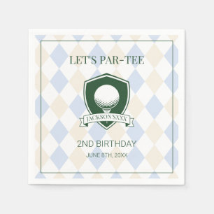 Serviette En Papier Fête d'anniversaire moderne de golf bleu pour garç