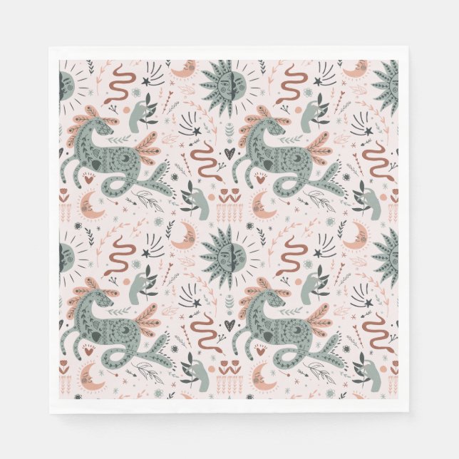Serviette En Papier Fête d'anniversaire moderne motif rose tendance (Devant)