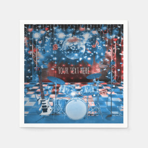 Serviette En Papier Fête d'anniversaire musicale et de danse de ROCK S