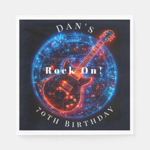 Serviette En Papier Fête d'anniversaire néon Rock Guitar