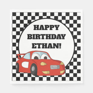 Serviettes Anniversaire Voiture Zazzle Fr