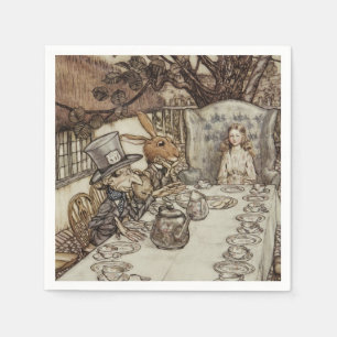 Serviette En Papier Fête d'anniversaire non-anniversaire d'Alice Lapin