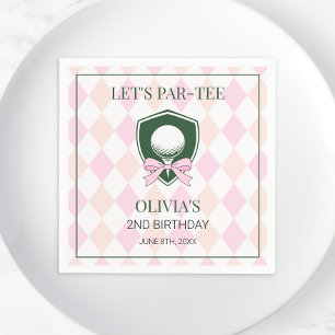 Serviette En Papier Fête d'anniversaire Par-tee de golf moderne rose p