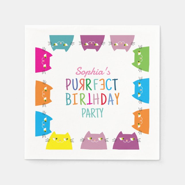 Serviette En Papier Fête d'anniversaire parfaite (Devant)