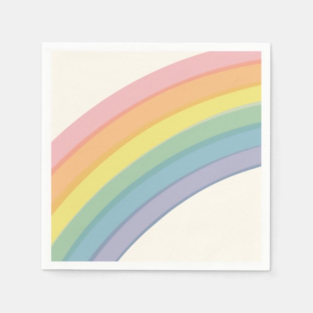 Serviette En Papier Fête d'anniversaire Pastel Rainbow (Devant)