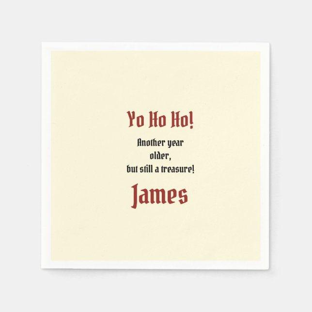 Serviette En Papier Fête d'anniversaire personnalisée à thème pirate (Devant)