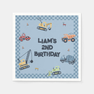 Serviette En Papier Fête d'anniversaire personnalisée avec camion de c