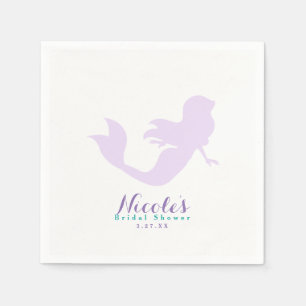 Serviette En Papier Fête d'anniversaire personnalisée de sirène violet