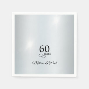 Serviette En Papier Fête d'anniversaire personnalisée élégante pour 60