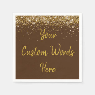 Serviette En Papier Fête d'anniversaire personnalisée en chocolat brun