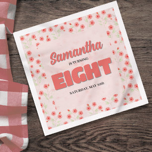 Serviette En Papier Fête d'anniversaire personnalisée pour une fille d