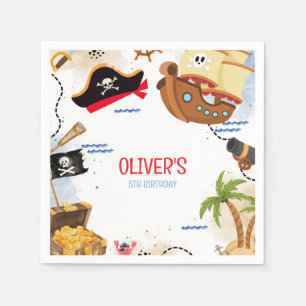 Serviette En Papier Fête d'anniversaire pirate pour enfants   Ahoy Mat