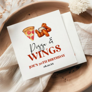 Serviette En Papier Fête d'anniversaire Pizza et Wings