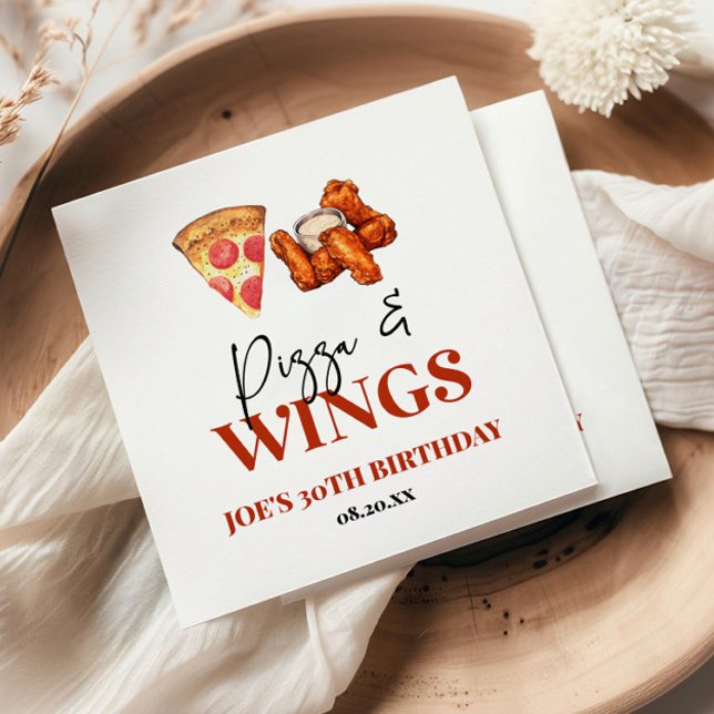 Serviette En Papier Fête d'anniversaire Pizza et Wings (Créateur téléchargé)
