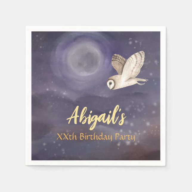 Serviette En Papier Fête d'anniversaire Pleine lune personnalisée et h (Devant)