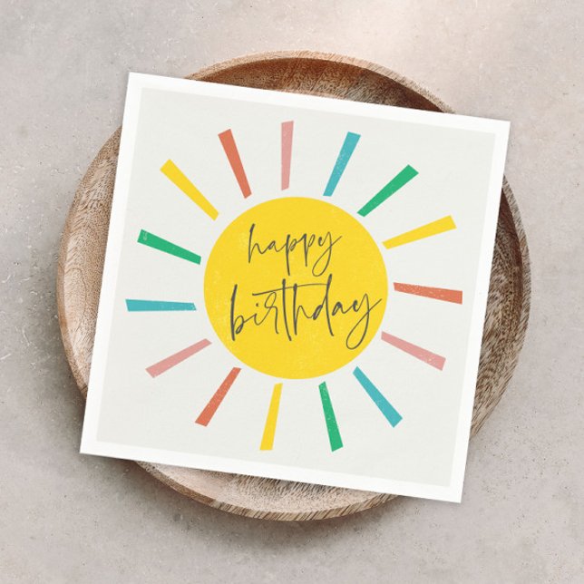 Serviette En Papier Fête d'anniversaire pour enfants Bright Sun Script (Créateur téléchargé)