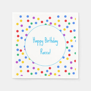Serviette En Papier Fête d'anniversaire pour enfants Confetti à pois c