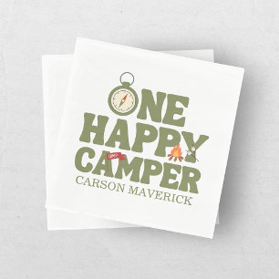 Serviette En Papier Fête d'anniversaire pour garçons One Happy Camper 