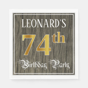 Serviette En Papier Fête d'anniversaire pour les 74 ans — Aspects or f