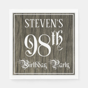 Serviette En Papier Fête d'anniversaire pour les 98 ans — Écriture fan