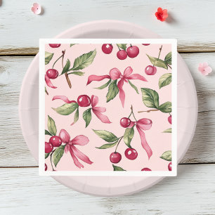 Serviette En Papier Fête d'anniversaire Red & Pink Cherry