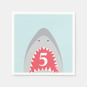 Serviette En Papier Fête d'anniversaire requin